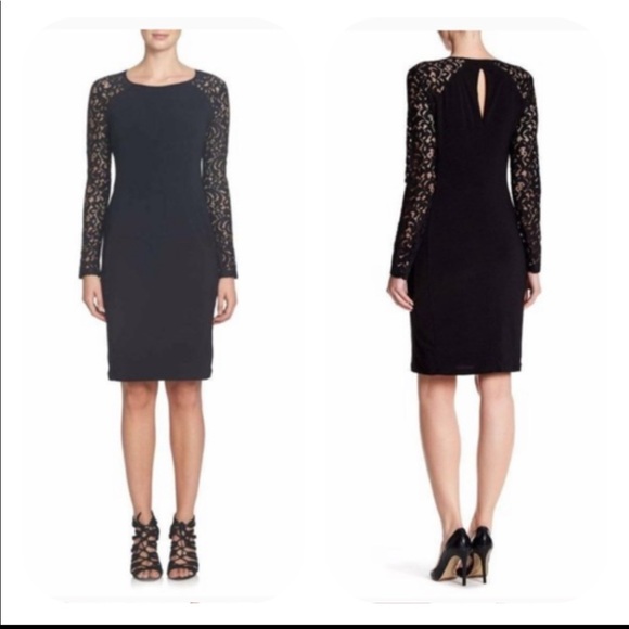 Cynthia Steffe Michaela Jersey Lace Sleeve Dress - Picture 1 of 10
